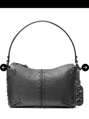 MICHEAL KORS Astor Lg Pouchette In Gunmetal With Charm